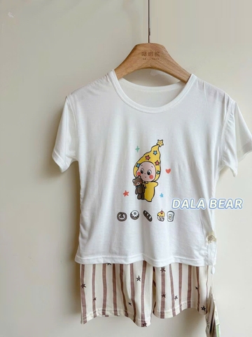 Bộ Tencel T trắng em bé