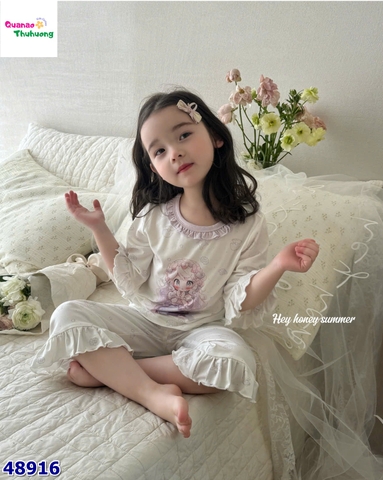 Bộ Tencel lửng Honey trắng nàng tiên cá tím