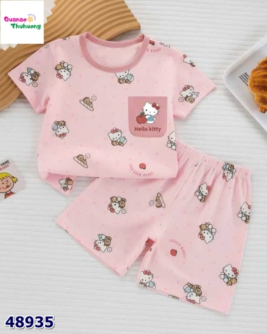 Bộ Q hồng kitty ôm bánh mì