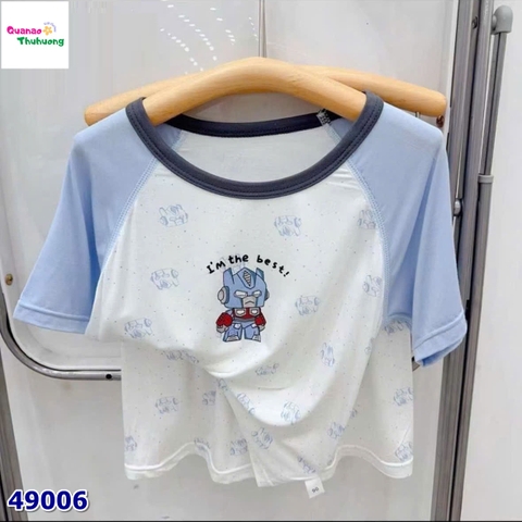 Bộ Tencel trắng robot