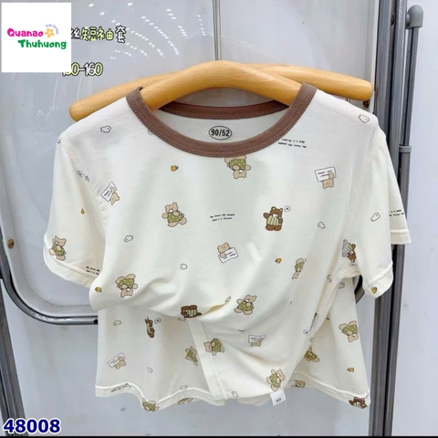 Bộ Tencel trắng nhiều gấu 2 màu