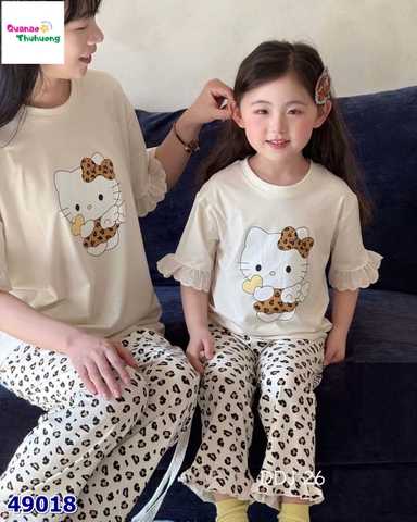 Bộ dài kem Kitty đốm