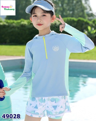 Bộ bơi tím xanh kèm nón
