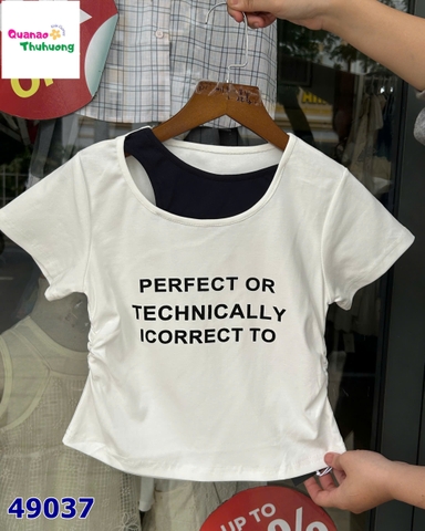 Áo thun trắng cổ đen Perfect