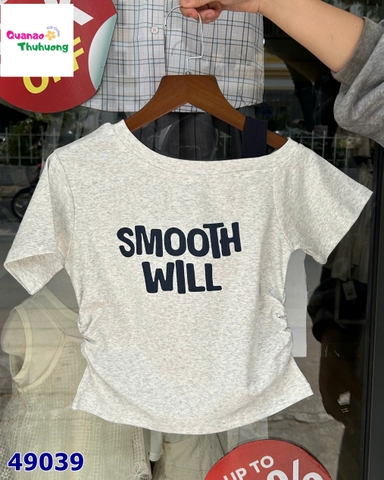 Áo lệch vai xám SMOOTH WILL
