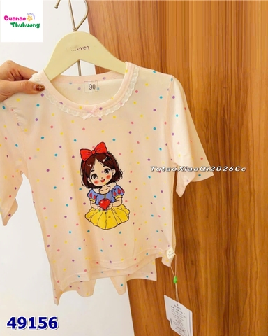 Bộ Tencel lửng hồng bạch tuyết chấm bi