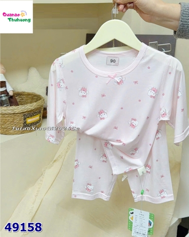 Bộ Tencel lửng hồng kitty thiên thần