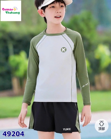 Bộ bơi Yuke kem tay xanh lá K