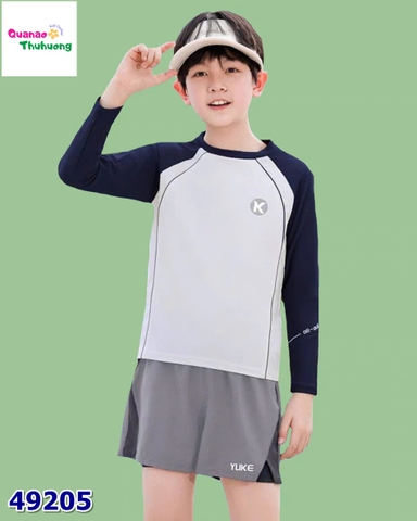 Bộ bơi  Yuke trắng tay đen K