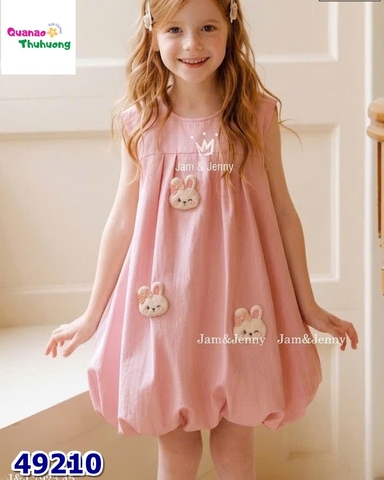 Đầm bí J&J hồng thêu thỏ