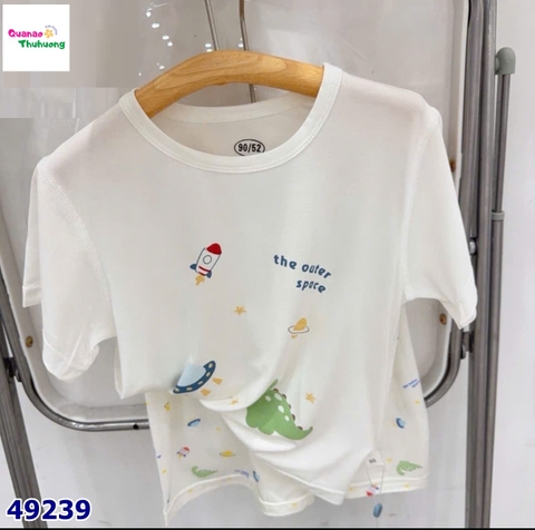 Bộ tencel W trắng tên lửa đỏ