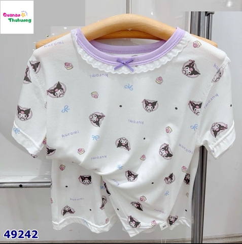 Bộ tencel W tím kuromi & bánh