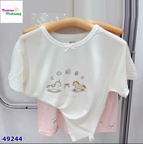 Bộ tencel W trắng ngựa gỗ nâu