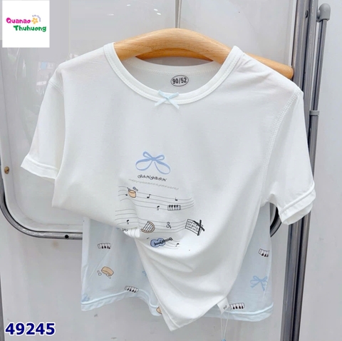 Bộ tencel W trắng nhiều nốt nhạc