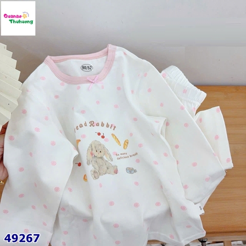 Bộ dài W thỏ chấm bi hồng