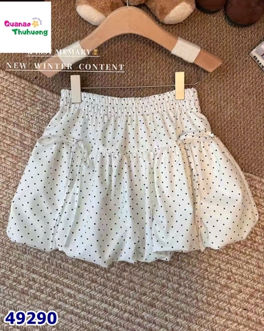 Chân váy bí kem chấm bi