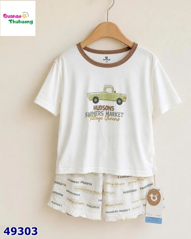 Bộ Tencel T trắng ô tô Hudsons Farmer Market