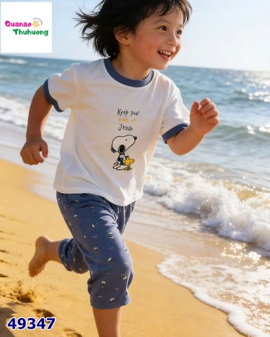 Bộ Tencel Bolala lửng trắng Snoopy