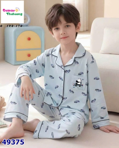 Pyjama Qke dài xanh gấu trúc