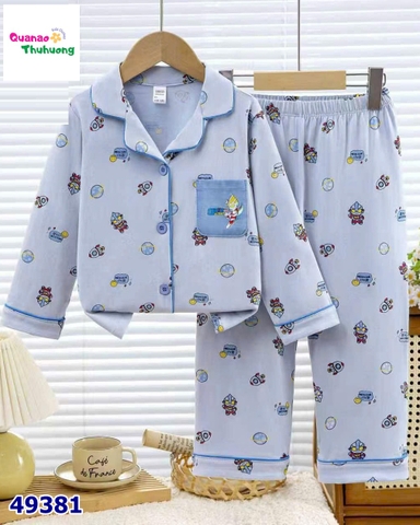 Pyjama Qke dài xanh siêu nhân & phi thuyền