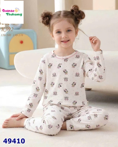 Bộ dài Qke kem Minnie viền hồng