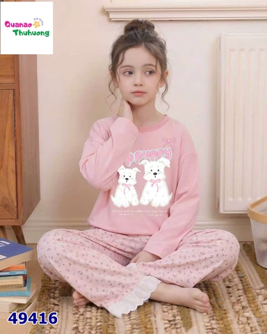 Bộ dài Qke hồng cún trắng Puppy