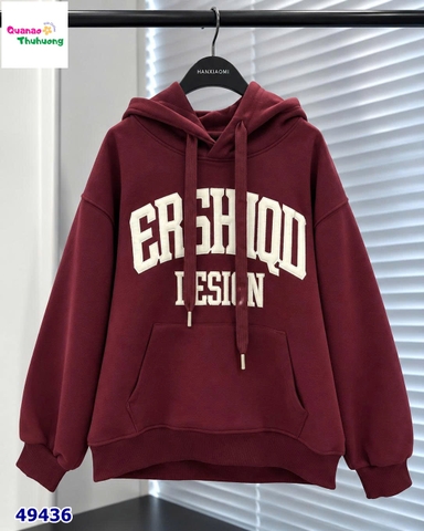 Áo Hoodie đỏ đô Ershiqii