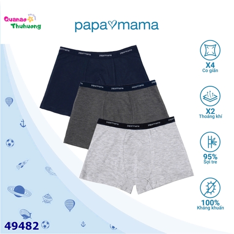 Set 3 chip Papa trơn xám đen