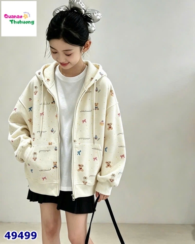 Áo khoác kem họa tiết ngựa nhí đủ màu