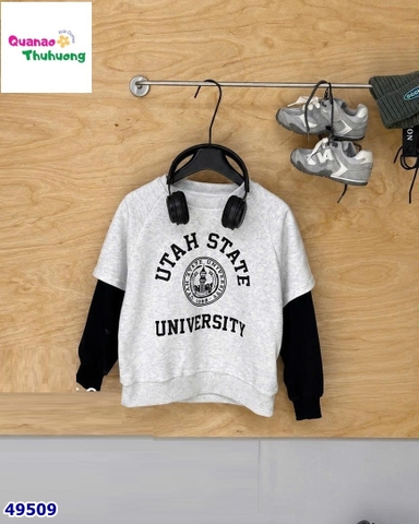 Áo sweater xám tay đen Utah star