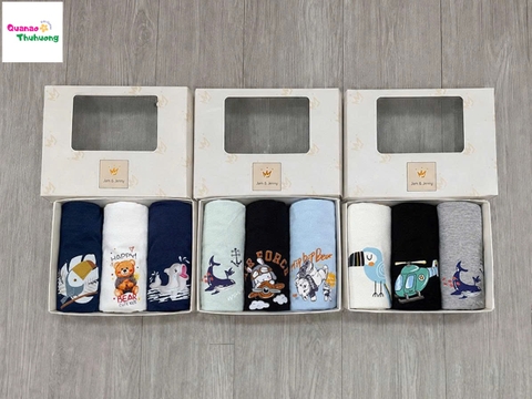 Set 3 chip J&J trắng khủng long chạy xe đạp
