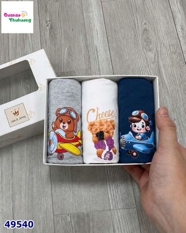 Set 3 chip J&J trắng gấu cheese
