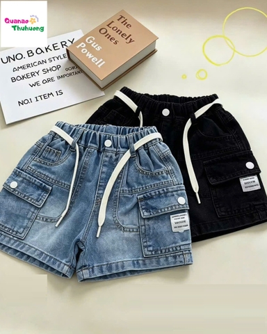 Quần short jean xanh nhạt túi hộp UG1250