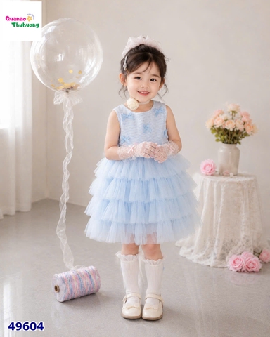Đầm tiệc xanh đính nơ