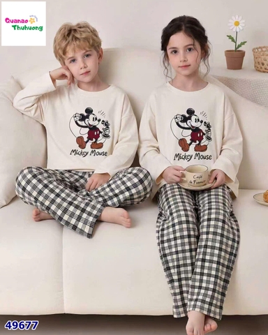 Bộ dài QKE trắng mickey