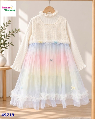 Set đầm kem cầu vồng