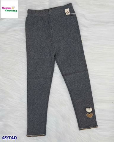 Legging xám đậm thêu trái tim