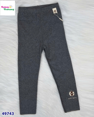 Legging xám đậm thêu gấu