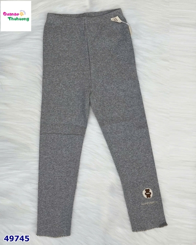 Legging xám nhạt thêu gấu