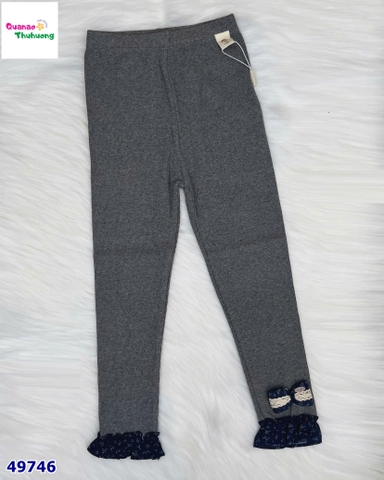 Legging xám thêu nơ xanh
