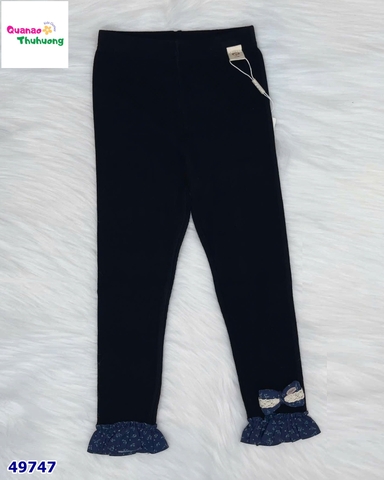 Legging đen thêu nơ xanh