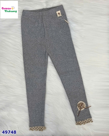 Legging xám gấu kem chấm bi