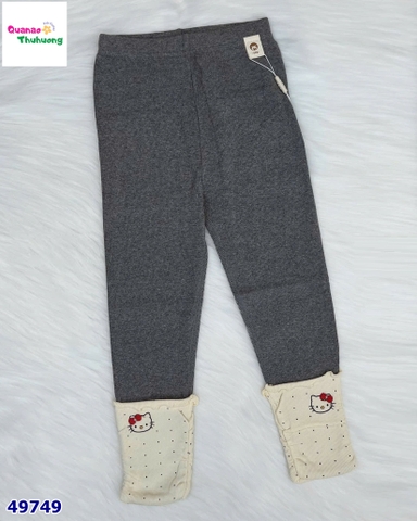 Legging xám đậm gấu thêu kitty