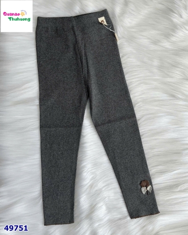 Legging xám thêu bông hoa