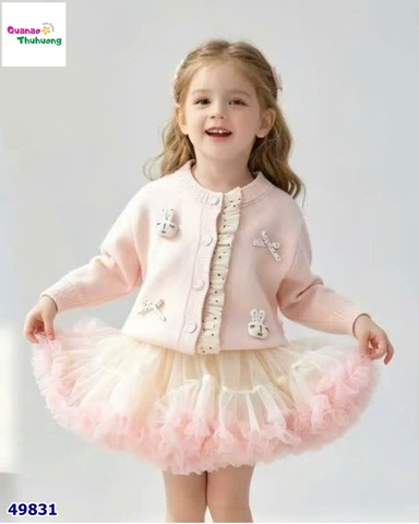 Set váy tutu hồng, Cadigan hồng thỏ