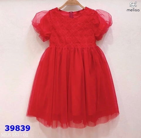 Đầm Melisa hoa đỏ - size 2-3y