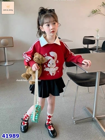 Bộ Jam&Jenny áo đỏ in thỏ - size 3-4y
