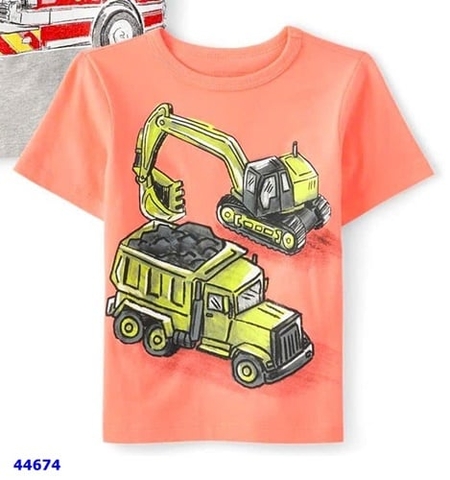 Áo Place hồng cam xe múc - size 3y