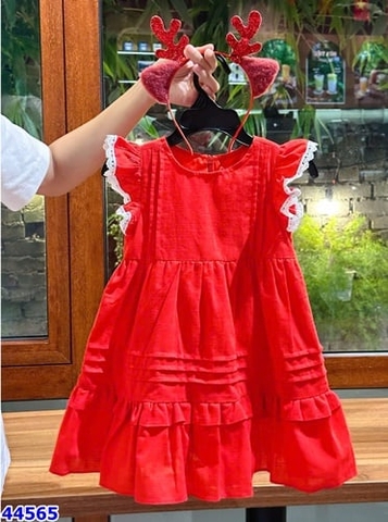 Đầm Sofia đỏ tay bèo+cài tóc