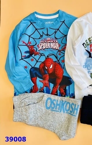 Bộ dài Oshkosh xanh dương spider man - size 12m